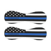 細モダン青の線パーソナライズされた警官 野球ボール (パネル)