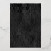 細モダン黒ミニマルテクスチャ結婚ズ 箔招待状 (裏面)