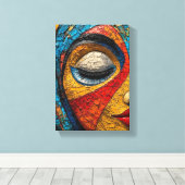 細分化視覚 – モザイクアイアート キャンバスプリント (インサイチュ (ウッドフロア))