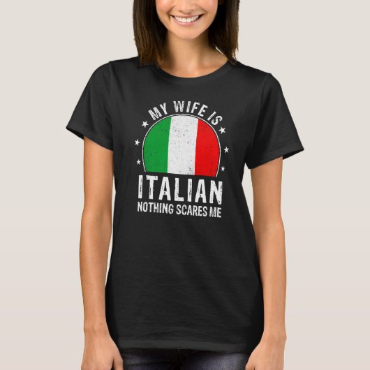 細君は僕の細君イタリアンを怖がる者は無イタリアンい Tシャツ (正面)
