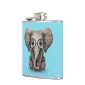 細字用レンズを持つかわいいベビー象の子牛 フラスク (左)