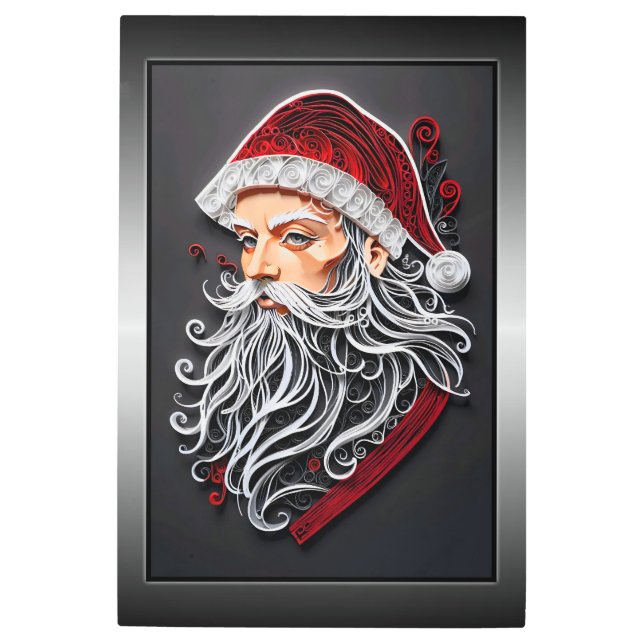 細工されたサンタ メタルプリント (正面)