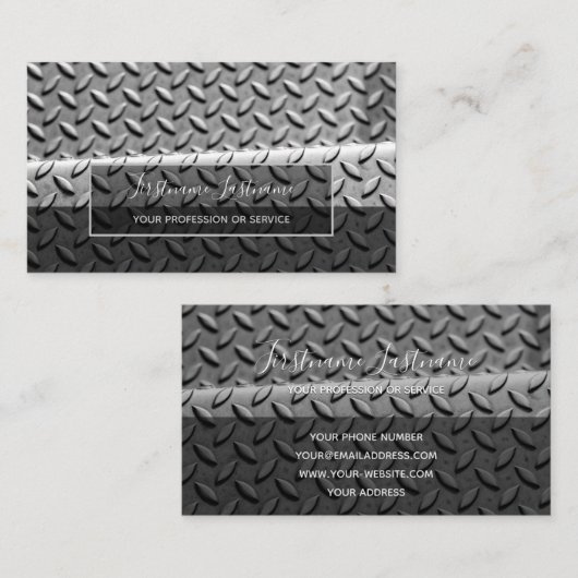 細工された抽象芸術ダイヤモンド金属プレート表面ブシン 名刺 (正面/裏面)