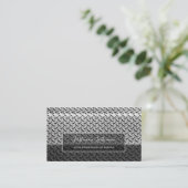 細工された抽象芸術ダイヤモンド金属プレート表面ブシン 名刺 (スタンド正面)