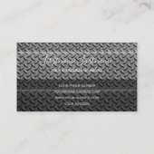 細工された抽象芸術ダイヤモンド金属プレート表面ブシン 名刺 (裏面)