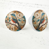 細工された鳥 セラミックノブ