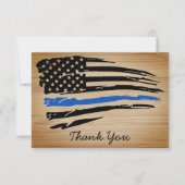 細素朴青ライン旗警察官 サンキューカード (正面)