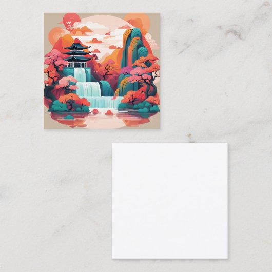 細網膜スペインの伝統的スタイル中国ので スクエア名刺 (正面/裏面)