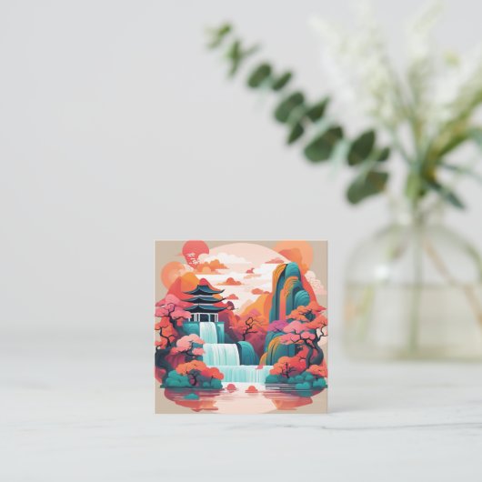 細網膜スペインの伝統的スタイル中国ので スクエア名刺 (スタンド正面)