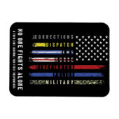 「細線旗第一応答者」フレキシブル磁石 マグネット (横)