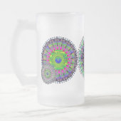 細胞の円形浮彫りのプリントのマグ フロストグラスビールジョッキ (左)