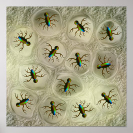 細胞マトリックスの中の抽象的な微生物 ポスター