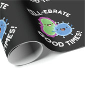 細胞動物好時性おもしろい菌Pun Dark BG ラッピングペーパー (ロールコーナー)