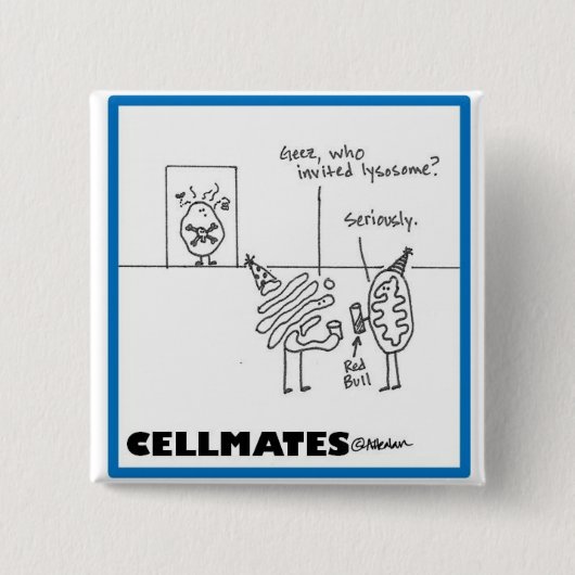 細胞器官のパーティー 缶バッジ (正面)