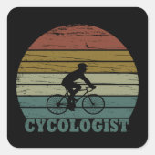 細胞学者おもしろいサイクリングことわざ スクエアシール (正面)