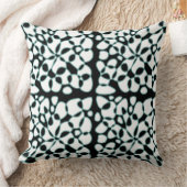 細胞抽象化白黒アヒル卵グリーン クッション (ブランケット)