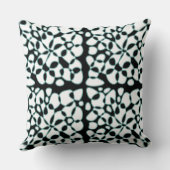 細胞抽象化白黒アヒル卵グリーン クッション (裏面)