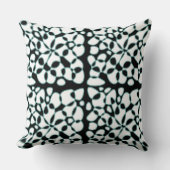細胞抽象化白黒アヒル卵グリーン クッション (正面)