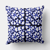 細胞抽象化白黒Electric Blue クッション (裏面)