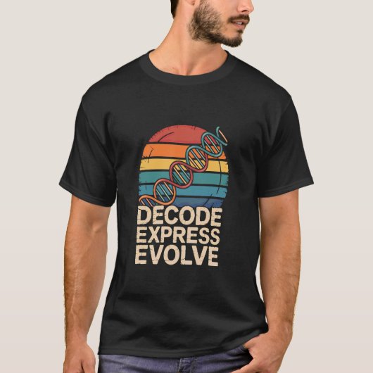 細胞生物学 レトロ DNA サイエンス 分子細胞 Tシャツ (正面)