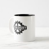 細胞腫おもしろいサイクリング贈与 ツートーンマグカップ (正面左)