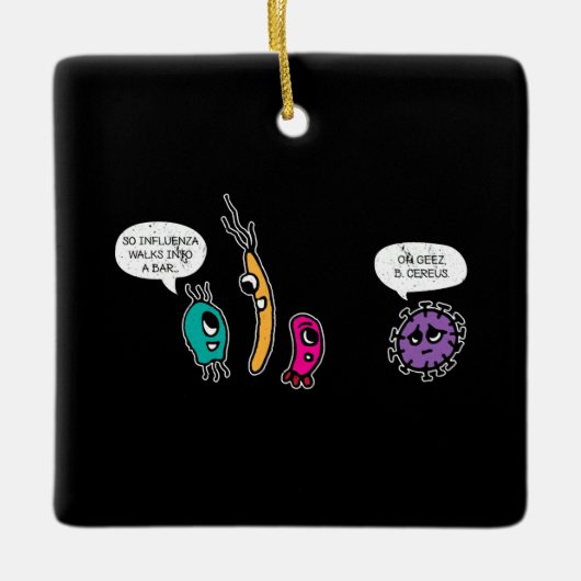 細菌おもしろいPun生物学科学生物学者 セラミックオーナメント (正面)