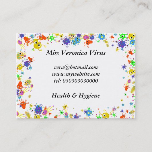 細菌のボーダー、 名刺 (正面)