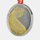 細菌の分離の縞 メタルオーナメント (左)