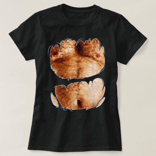 細菌パーティーの偽の毛の多い胸のための最高のの毛 Tシャツ (デザイン正面)