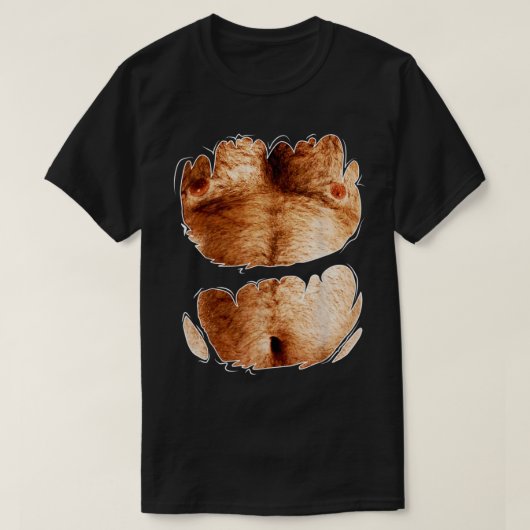 細菌パーティーの偽の毛の多い胸のための最高のの毛 Tシャツ (デザイン正面)