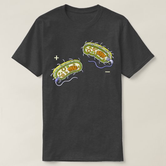 細菌内部構造グラム前向き及びグラム Tシャツ (デザイン正面)