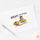 細菌戦のシール 楕円形シール (封筒)