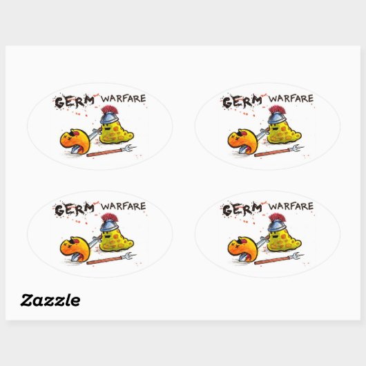 細菌戦のシール 楕円形シール (シート)