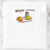 細菌戦のシール 楕円形シール (バッグ)