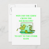 細菌生物学研究のジョーク ポストカード (正面/裏面)