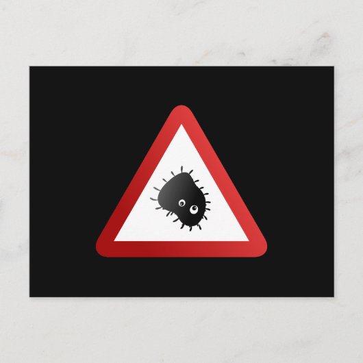 細菌警告サイン ポストカード (正面)