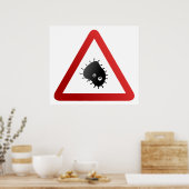 細菌警告標識 ポスター (キッチン)