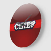 細赤線チーフ ラージ壁時計 (傾斜)