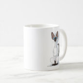 細身で個性的なシャム猫のキャラクター コーヒーマグカップ (正面右)