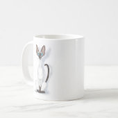 細身で個性的なシャム猫のキャラクター コーヒーマグカップ (正面左)