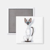 細身で個性的なシャム猫のキャラクター マグネット (正面/裏面)
