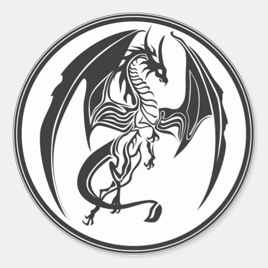 細身のドラゴン... ラウンドシール (正面)