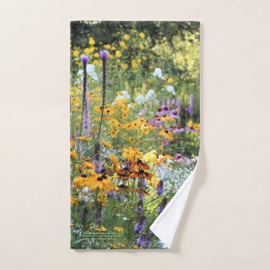 細道に沿うカラフルな庭! ハンドタオル (ハンドタオル)