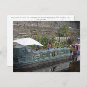 細長いボートと花園 ポストカード (正面/裏面)