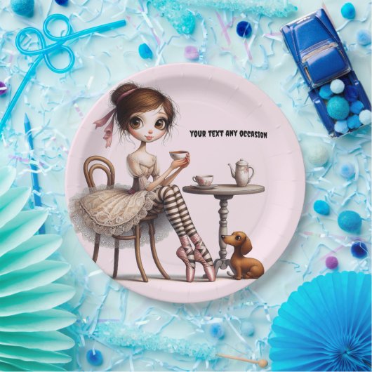 細長いワイド目の女初期のの子 ペーパープレート (パーティー)