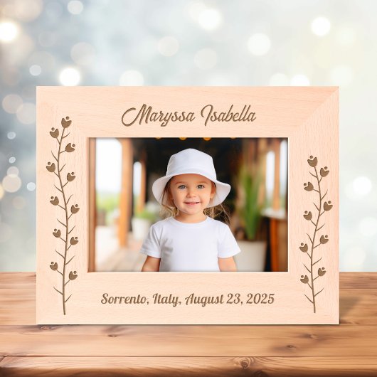 細長い花茎7 x 5 レーザー彫刻フレーム