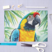 細鮮やかかい羽毛のオウム 薄葉紙 (クラフト)