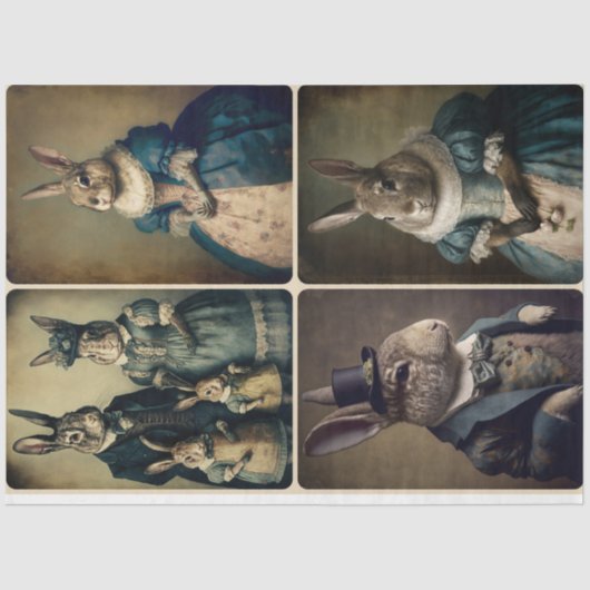 紳士とレディースラビットティッシュペーパー 薄葉紙 (正面)