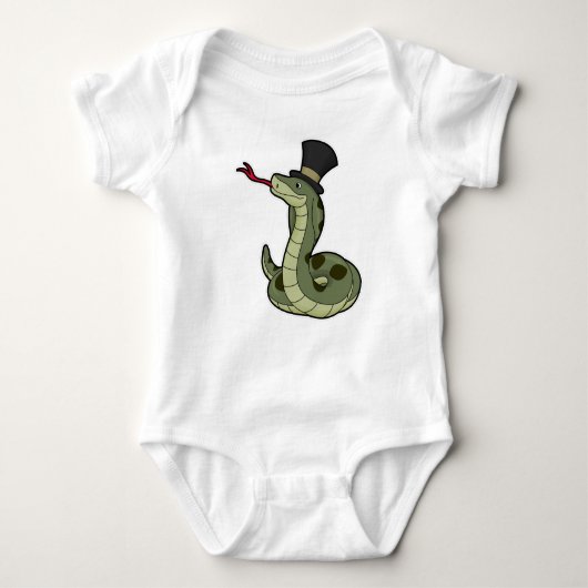 紳士と帽子の蛇 ベビーボディスーツ (正面)