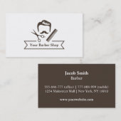 紳士のはさみの毛の切口の理髪店 名刺 (正面/裏面)